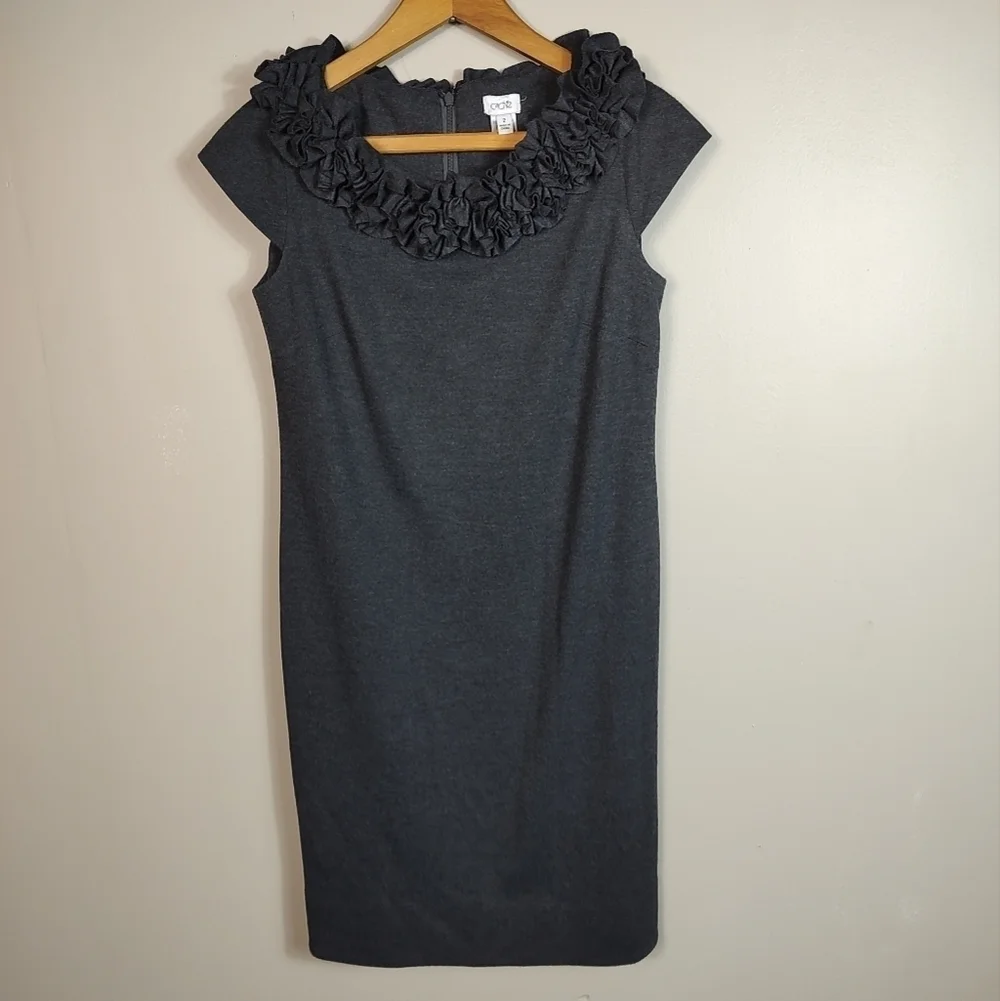 Cache Dark Gray Knit Sheath Dress 2